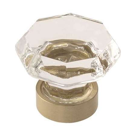 Amerock Traditional Classics 1-5/16 Inch Geometric Cabinet Knob Clear / Golden Champagne