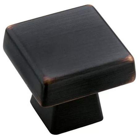 Amerock Blackrock 1-3/16 Inch Square Cabinet Knob - Package of 10 Oil Rubbed Bronze