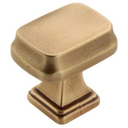 Amerock Revitalize 1-1/4 Inch Rectangular Cabinet Knob Gilded Bronze