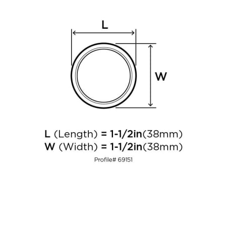 Amerock-BP69151-Dimensions of Top View
