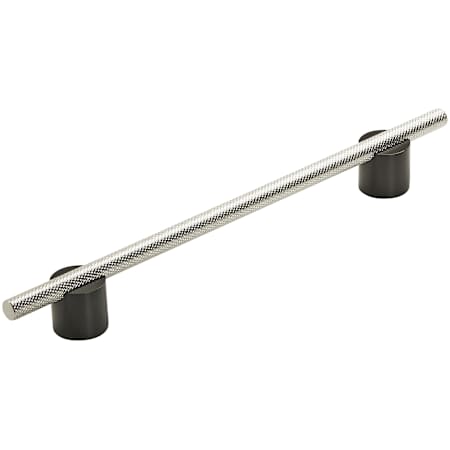 Amerock Transcendent 7-9/16 Inch Center to Center Bar Cabinet Pull Matte Black / Polished Nickel