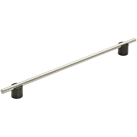 Amerock Transcendent 12-5/8 Inch Center to Center Bar Cabinet Pull Matte Black / Polished Nickel