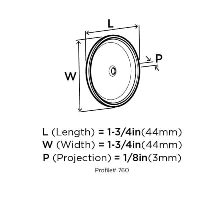 Amerock-BP760-Dimensions of Side View