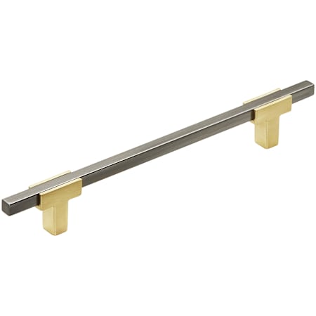 Amerock Urbanite 6-5/16 Inch Center to Center Bar Cabinet Pull Brushed Gold / Black Chrome