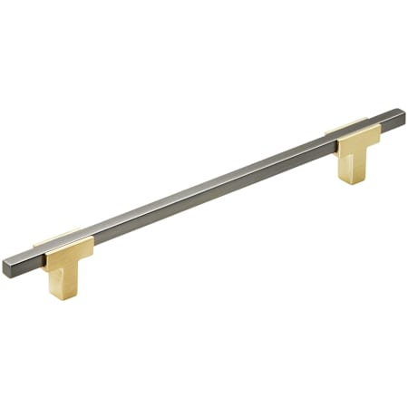 Amerock Urbanite 7-9/16 Inch Center to Center Bar Cabinet Pull Brushed Gold / Black Chrome