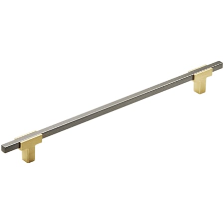 Amerock Urbanite 10-1/16 Inch Center to Center Bar Cabinet Pull Brushed Gold / Black Chrome