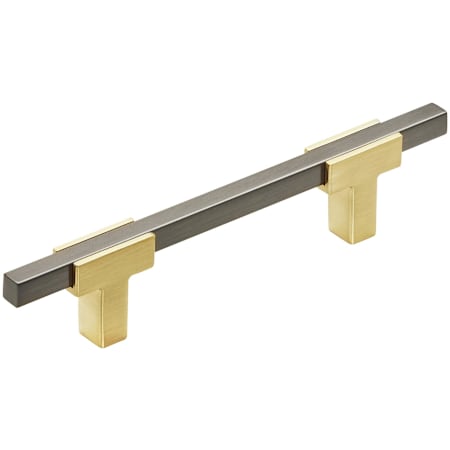 Amerock Urbanite 3-3/4 Inch Center to Center Bar Cabinet Pull Brushed Gold / Black Chrome
