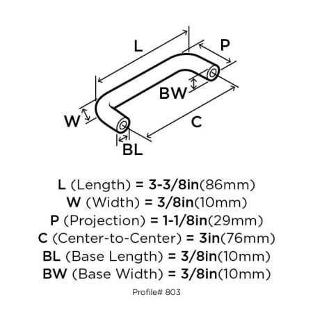 Amerock-BP803-Dimensions of Back View