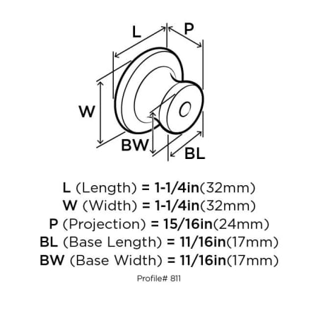 Amerock-BP811-Dimensions of Back View