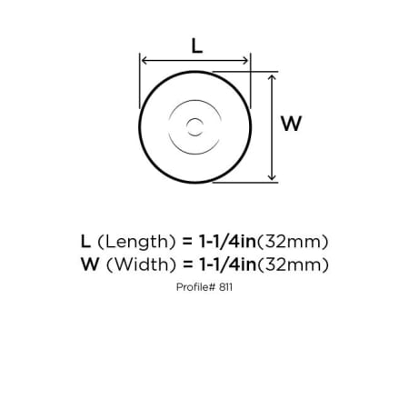 Amerock-BP811-Dimensions of Top View