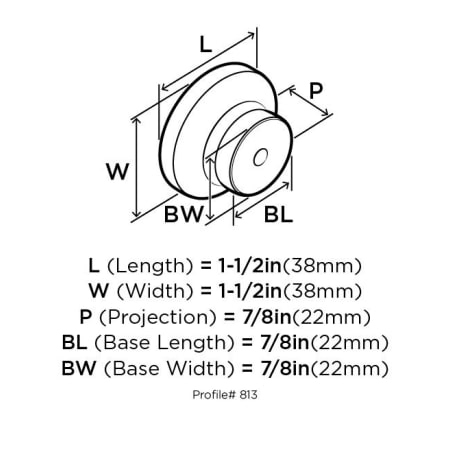 Amerock-BP813-Dimensions of Back View
