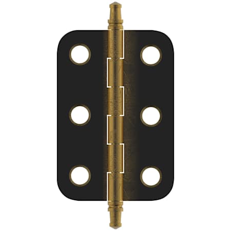 Amerock Functional Hardware Full Inset Butt Cabinet Door Hinge - Pair Antique Brass