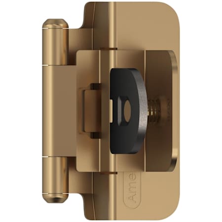 Amerock Functional Hardware 3/8 Inch Inset Surface Mount Cabinet Door Hinge with 105 Degree Opening Angle and Self Close Function - Pair Champagne Bronze