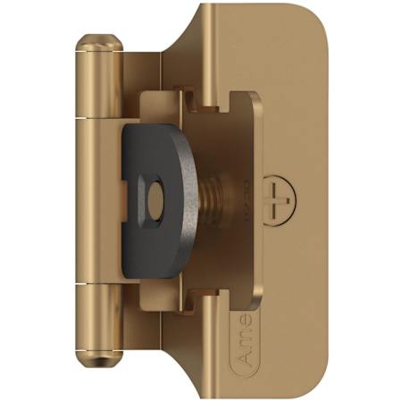 Amerock Functional Hardware 1/4 Inch Overlay Surface Mount Cabinet Door Hinge with 105 Degree Opening Angle and Self Close Function - Pair Champagne Bronze