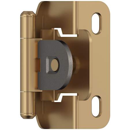 Amerock Functional Hardware 1/2 Inch Overlay Wrap Cabinet Door Hinge with 105 Degree Opening Angle and Self Close Function - Pair Champagne Bronze