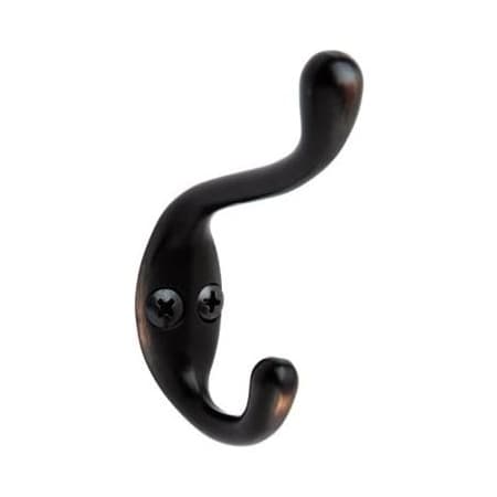Amerock 13/16 Inch Wide Medium Coat and Hat Hook Oil Rubbed Bronze