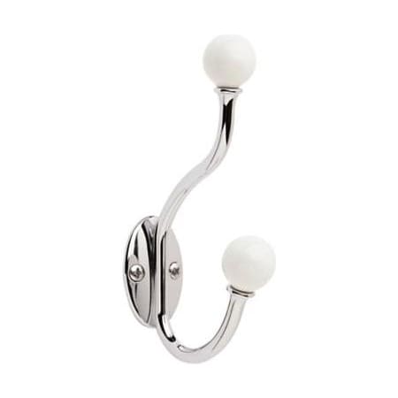 Amerock Single Hooks Double Robe Hook White / Chrome
