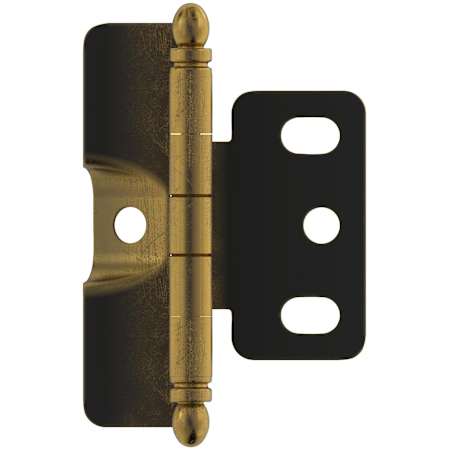 Amerock Functional Hardware Full Inset Wrap Cabinet Door Hinge with 105 Degree Opening Angle - Single Hinge Antique Brass