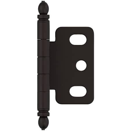 Amerock Functional Hardware Full Inset Wrap Cabinet Door Hinge with 105 Degree Opening Angle - Single Hinge Oil Rubbed Bronze