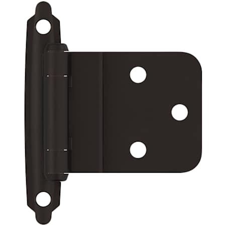 Amerock Functional Hardware 3/8 Inch Inset Surface Mount Cabinet Door Hinge with 105 Degree Opening Angle and Self Close Function - Pack of 10 Oil Rubbed Bronze