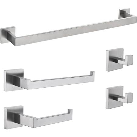 Anzzi 5 Piece Bathroom Hardware Set Brushed Nickel