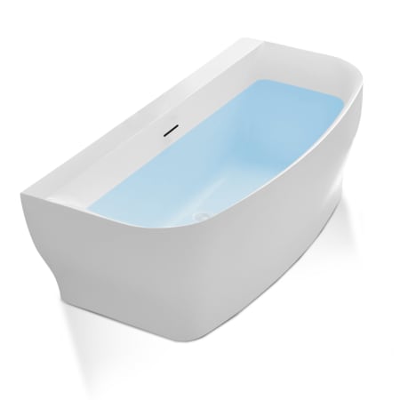 Anzzi Bank 65" Soaking Bathtub for Freestanding Installations with Center Drain White