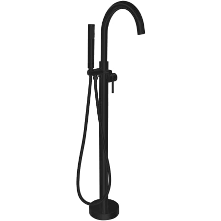 Anzzi Coral Floor Mounted Claw Foot Tub Filler with Built-In Diverter - Includes Hand Shower Matte Black