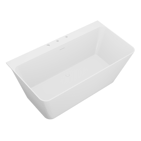Anzzi Vault 59" Free Standing Acrylic Soaking Tub with Center Drain, Drain Assembly, and Overflow White