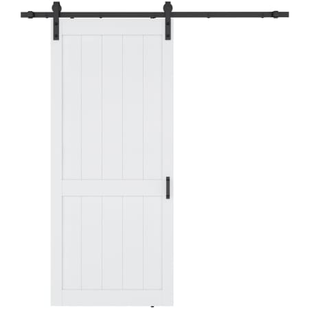Anzzi 36" x 84" Mid-Bar Barn Door with Track and Hardware Kit White