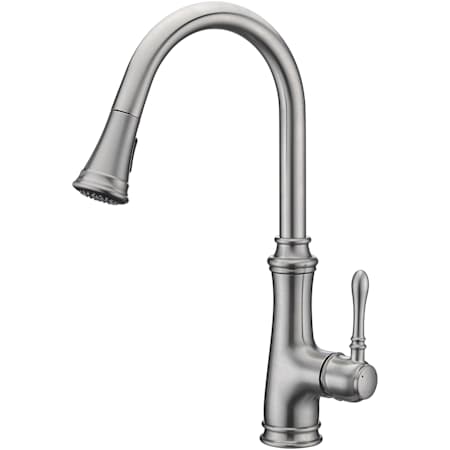 Anzzi Luna 1.8 GPM Single Hole Pull Down Kitchen Faucet - Includes Escutcheon Brushed Nickel