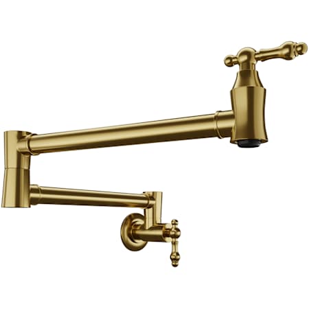 Anzzi Marca 4 GPM Wall Mounted Single Hole Pot Filler Brushed Gold