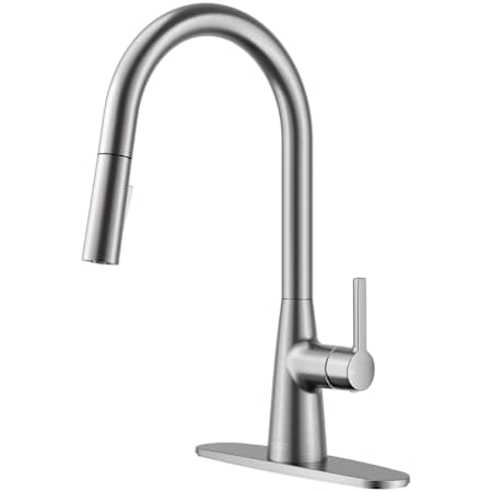 Anzzi Adela 1.8 GPM Single Hole Pull Down Kitchen Faucet - Includes Escutcheon Brushed Nickel