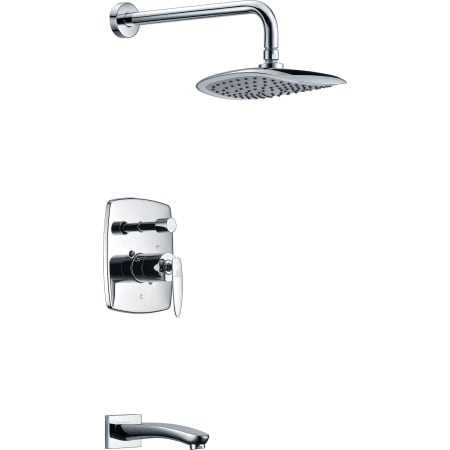 Anzzi Tempo Tub and Shower Trim Package with Single Function Rain Shower Head Polished Chrome