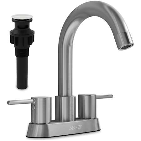Anzzi Remnants 1.2 GPM Vessel Centerset Bathroom Faucet Brushed Nickel