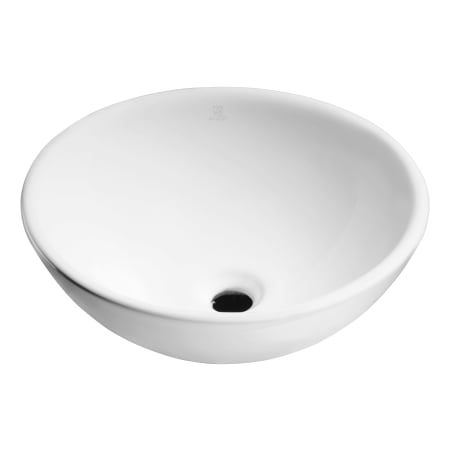 Anzzi Deux 16-5/16" Circular Vitreous China Vessel Bathroom Sink Glossy White