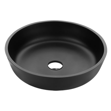 Anzzi Allegro 16-1/2" Circular Glass Vessel Bathroom Sink Matte Black
