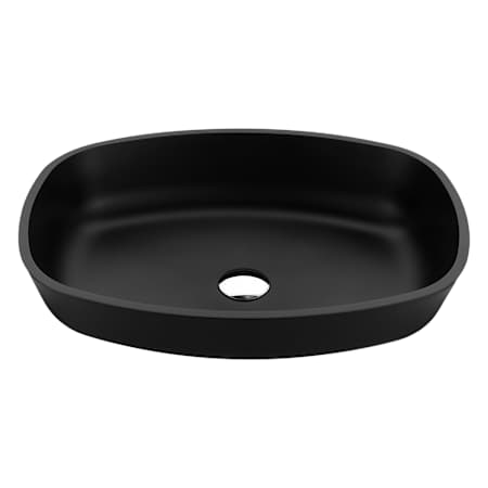 Anzzi Ariadne 21-5/16" Rectangular Glass Vessel Bathroom Sink Matte Black