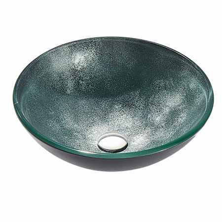 Anzzi Belissima 16-1/2" Circular Glass Vessel Bathroom Sink Stellar Grey