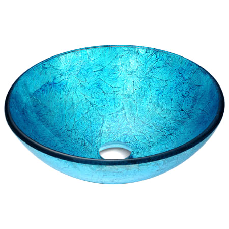 Anzzi Tereali 16-1/2" Circular Glass Vessel Bathroom Sink Blue Ice