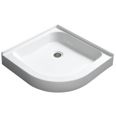 Anzzi Randi 36" x 36" Triple Threshold Shower Base with Corner Drain Glossy White