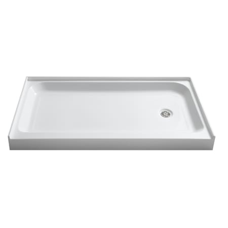 Anzzi Tier 36" x 60" Single Threshold Shower Base with Right-Side Drain Glossy White