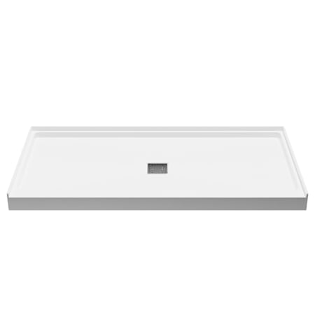 Anzzi Alexander 60" x 30" Rectangular Shower Base with Single Threshold and Center Drain White
