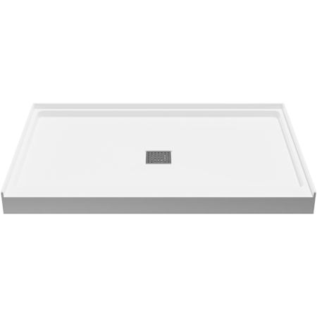 Anzzi Alexander 48" x 32" Rectangular Shower Base with Single Threshold and Center Drain White