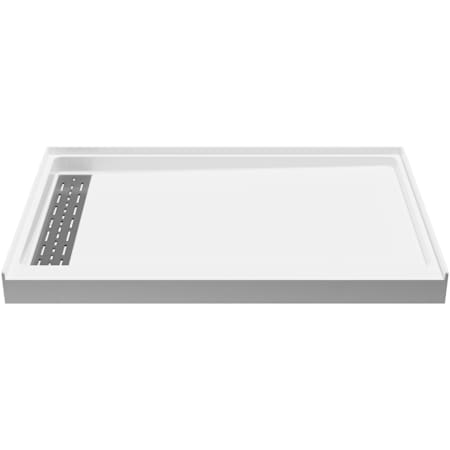 Anzzi Alexander 48" x 32" Rectangular Shower Base with Single Threshold and Left Drain White