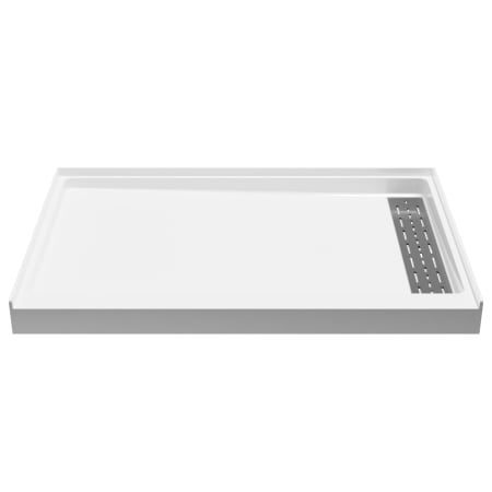 Anzzi Alexander 48" x 32" Rectangular Shower Base with Single Threshold and Right Drain White