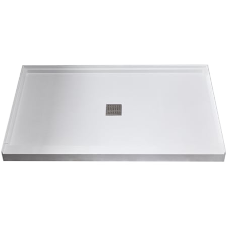 Anzzi Alexander 60" x 36" Rectangular Shower Base with Single Threshold and Center Drain White