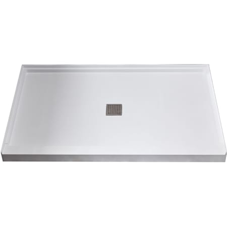 Anzzi 60" x 36" Rectangular Shower Base with Single Threshold and Center Drain White
