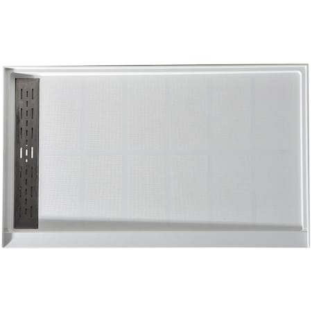 Anzzi Alexander 60" x 30" Rectangular Shower Base with Single Threshold and Rectangular Left Drain White