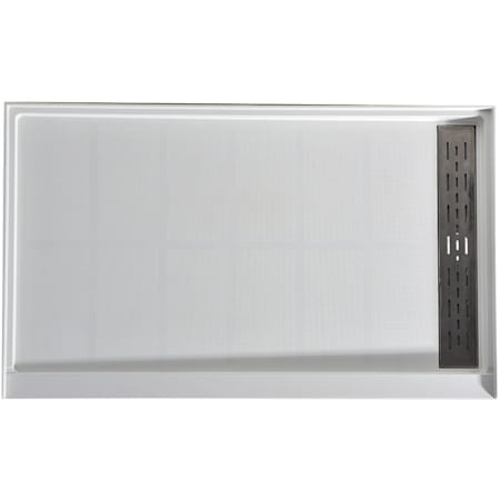 Anzzi 60" x 30" Rectangular Shower Base with Single Threshold and Right Drain White