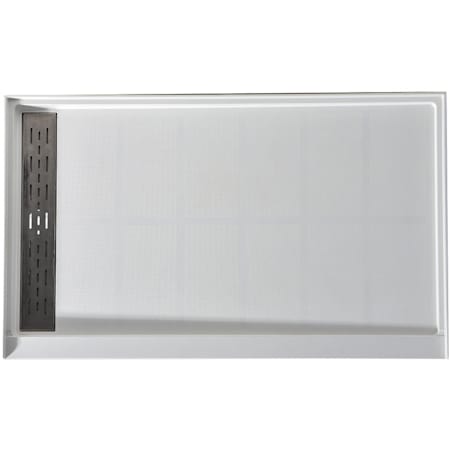 Anzzi 60" x 32" Rectangular Shower Base with Single Threshold and Left Drain White